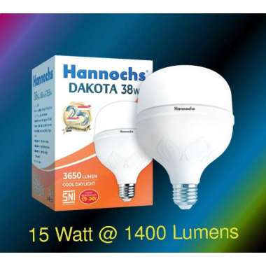 Lampu LED 15 Watt Hannochs Dakota 1400 Lumens Bergaransi 15 Watt