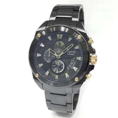 Alexandre Christie Chronograph 6646MCB Jam Tangan Pria Black Rosegold