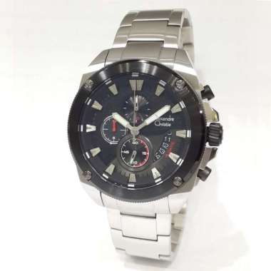 Alexandre Christie Chronograph 6646MCB Jam Tangan Pria Silver Black