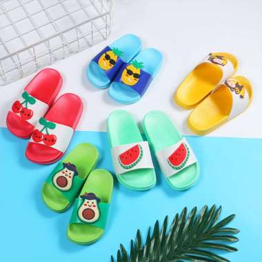 OEM SK-S47 Sendal Anak Perempuan Slip On Bahan PVC Motif Buah Empuk Anti Licin / Sendal Selop Nanas