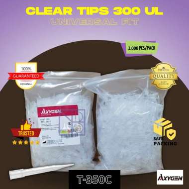 Clear tips 300 ul, Universal fit 1.000 pcs/pack, T-350-C, AXYGEN
