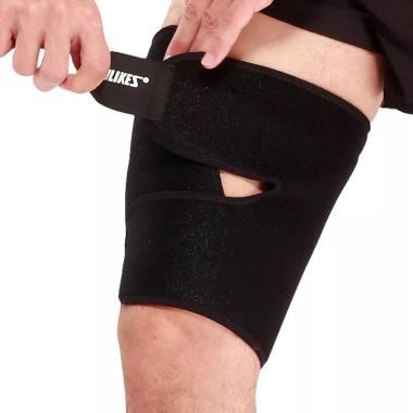 Aolikes 7956 Thigh Support Leg Sleeve Wrap Basket DBL Deker Paha Kaki - HItam