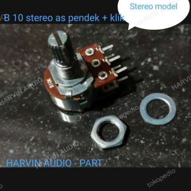 Potensio B10K STEREO A-Plus Rotari pendek dan klik