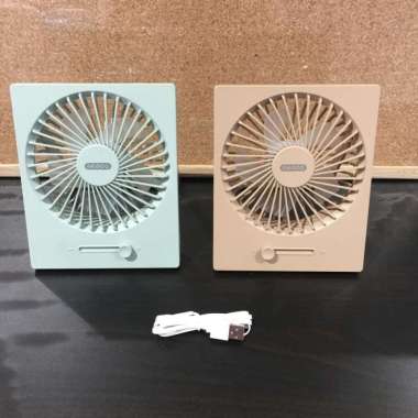 Memoo Kipas Angin Portable Rechargeable 5w - Hijau,Coklat