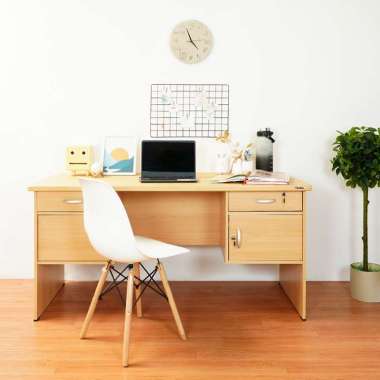 Uni Home - AVS 1570 Meja Kantor/Belajar-Free Ongkir BROWN Seluruh Indonesia