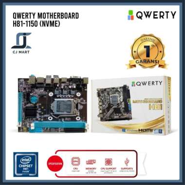Motherboard Qwerty H81 Slot NVMe NGFF 2280 Intel Socket LGA 1150 DDR 3