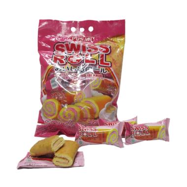 Pusan Swiss Roll Strawberry Kue Kering [PAKET 3 +1]