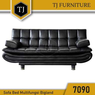 Sofabed Bigland 7090 Sofa Bed Minimalis Multifungsi Sofa Tamu Kulit Hitam