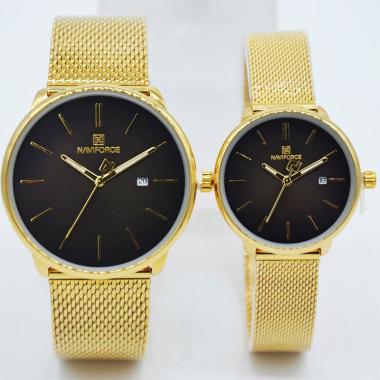 Naviforce Jam Tangan Couple Pria [Original/ NF3012M] Gold