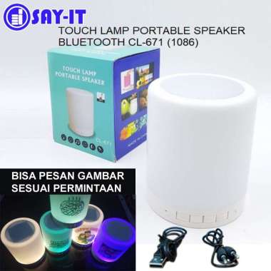 Lampu Speaker Sentuh Portable Bluetooth Bisa Buat Lampu Tidur & Bisa Custom Gambar Polos