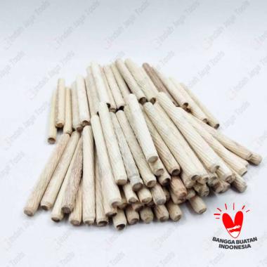 DOWEL Kayu Ulir 8 x 80 MM 100 Pcs Pen Sambungan Stik Kayu Bulat