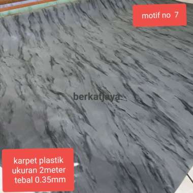 Karpet lantai plastik import lebar bahan 200cm per 1 Rol panjang 2meter DUBAI MARMER ABU ROLL