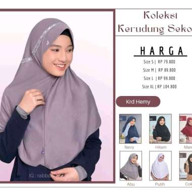 kerudung sekolah instan rabbani hemy