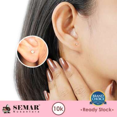 Anting Emas Toge Korea Sunmi Super Ringan Gold 10K Semar Nusantara Pink