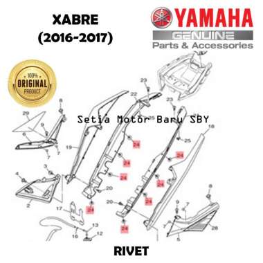 Baut Klip Tekan Rivet Plastik Body Bodi Xabre Asli Original Yamaha Surabaya 902690681500