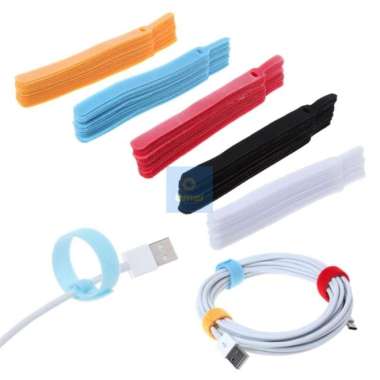 Kabel Ties Floveme Perekat Velcro Pengikat Charger HP Tali Velkro Mini Hitam