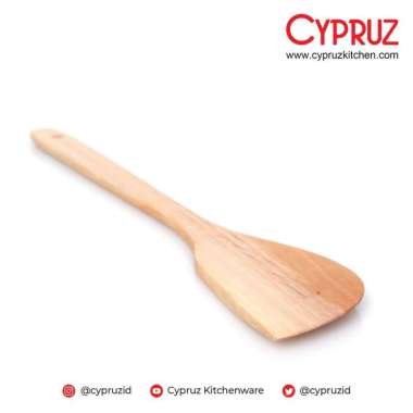Spatula Sutil Sodet Turner Tahan Panas Kayu Mahoni Lancip