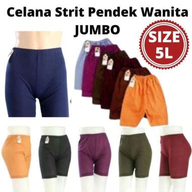 Celana strit 5L pendek wanita jumbo legging pendek dalaman