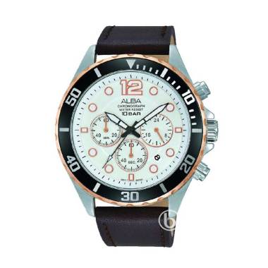 Alba Activ Chronograph Quartz Jam Tangan Pria [ATX13912] White Silver
