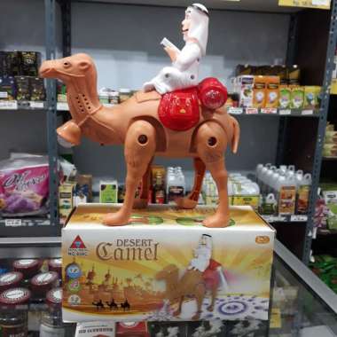 Mainan Robot Unta Berjalan Pak Haji DESSERT CAMEL Dengan Musik dan Lampu