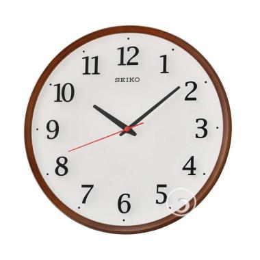 SEIKO QXA731 Jarum Detik Quiet Sweep Jam Dinding [31 cm] - Brown White