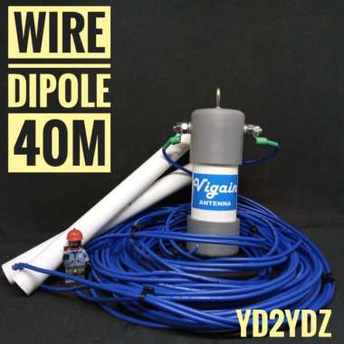 antena wire dipole antenna hf balun vigain bentang band 80m 40m 20m 11m 10m monoband orari rapi 40m