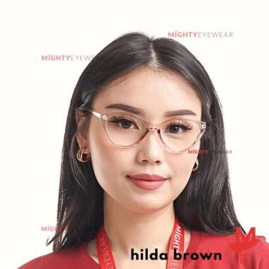 Kacamata Antiradiasi Photocromic Blue Ray Hilda Brown Wanita Cateye + PhotoChromic