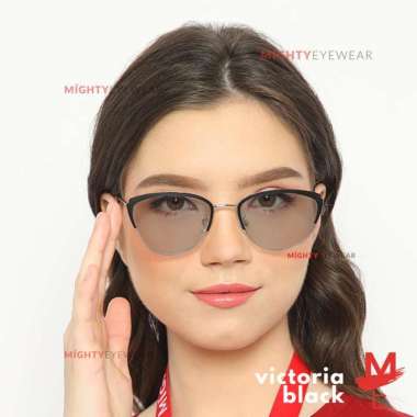 Kacamata Antiradiasi Photocromic Blueray Victoria Black Wanita Cat Eye Frame Saja