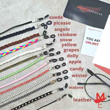 Kalung Tali Kacamata & Masker Untuk Pria Wanita Warna Warni Hitam Apple