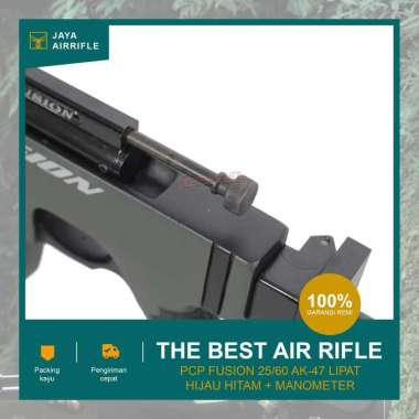 Senapang angin PCP Fusion 25/60 AK 47 lipat hijau hitam+manometer LIPAT HIJAU HITAM