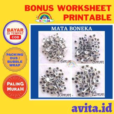avita.id TERMURAH Mata Boneka (10PCS) 6mm,8mm,10mm,12mm / Mainan Edukatif Mata Boneka / Mata Untuk B