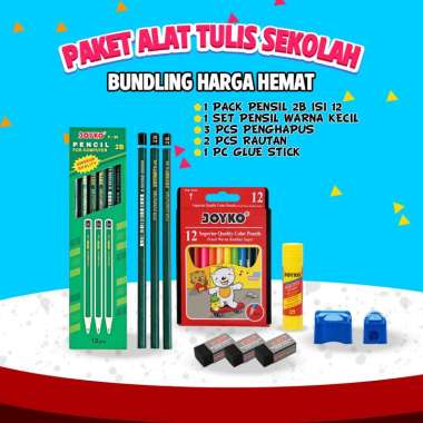 Paket alat tulis sekolah pintar /paket ATK sekolah hemat lengkap Joyko paket ATK pendek