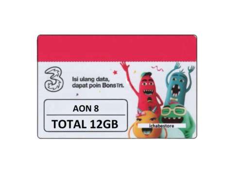 TRI THREE DATA AON 8GB TOTAL 12GB
