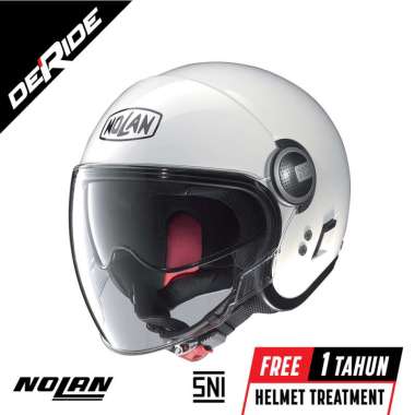 NOLAN N21 VISOR 005 CLASSIC METAL WHITE HELM MOTOR HALF FACE SNI
