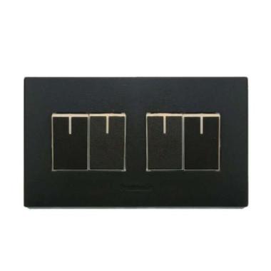 Panasonic 4G WESJ5931+WESJ78049 Style Series Saklar - Matte Black [4 Gang]