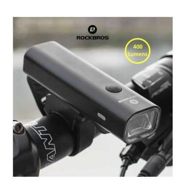 Rockbros Bike Light Lampu Alarm Sepeda [YQ-QD400LM/ 400 LM] Hitam