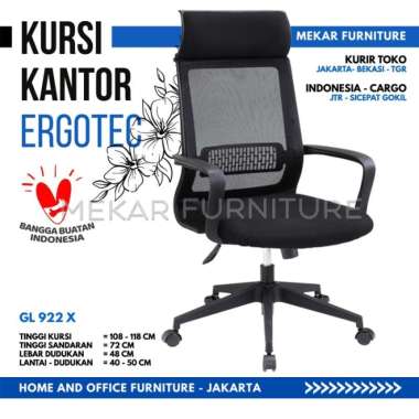 ERGOTEC GL 922 X Kursi Kantor Kursi Kerja Mekar Furniture Hitam Jakarta-Bekasi-Tangerang