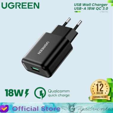 UGREEN Adapter Charger Quick Charging 3.0 18W Cas Samsung iPhone CD122 Hitam