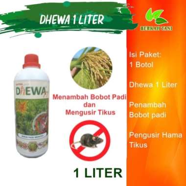 Dhewa 77 Pupuk Penambah Bobot Padi dan Pengusir Hama Tikus 1 Liter putih