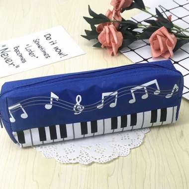 Kotak Pensil Karakter Lucu Import / Tas Pensil / Tempat Pensil Piano Biru