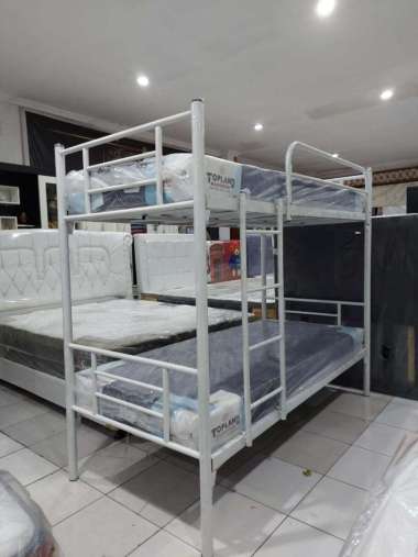 ranjang susun besi plus kasur rebounded 120x120x200