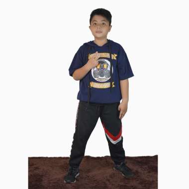 Kaos Hoodie Lengan pendek Anak Laki Gaya Korea - Jfashion Reinhard 10 Navy