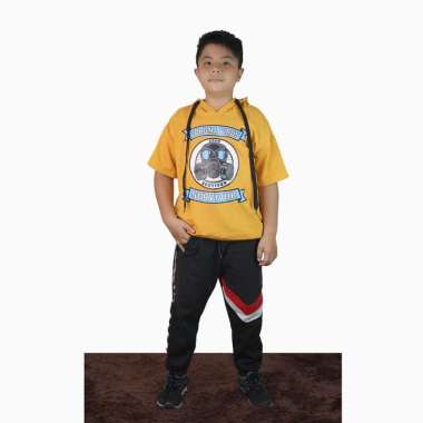 Kaos Hoodie Lengan pendek Anak Laki Gaya Korea - Jfashion Reinhard 8 Kuning