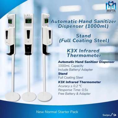 DISPENSER HAND SANITIZER AUTOMATIC / OTOMATIS HAND SANITIZER DISPENSER + TERMOMETER INFRARED K3X + S