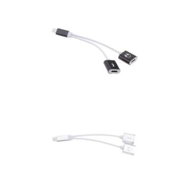 oem 2 pieces headphones charger audio splitter adapter for iphone black silver full01