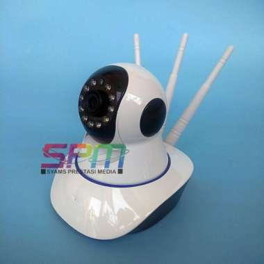 IP Camera / Kamera CCTV Wireless V380 / Smart Cam / Baby Cam / Spy Cam 3 Antena Terlaris white