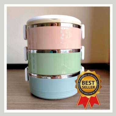 Rantang Stainless Steel 3 Susun Kotak Makan Lunch Box Tahan Panas Rantang 3 susun