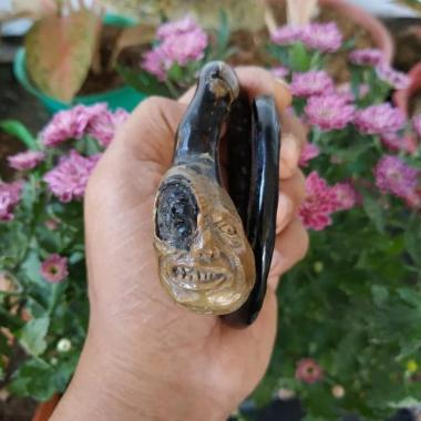 gelang AKAR BAHAR HITAM BONGGOL UKIR HK 82 HITAM
