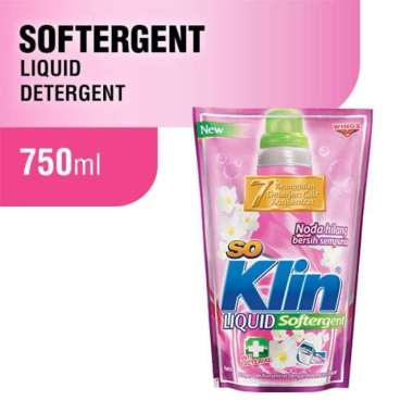Promo Harga So Klin Liquid Detergent + Softergent Pink 750 ml - Blibli