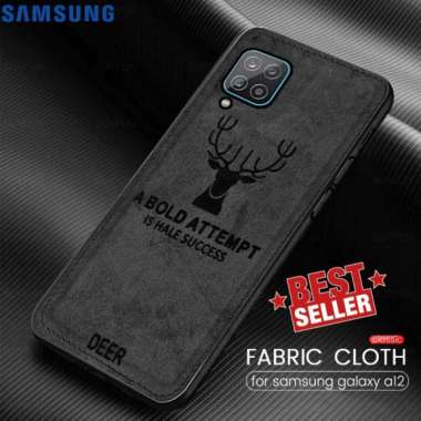 Case Samsung A12 Cloth Leather Deer Case Premium Softcase Casing Multicolor
